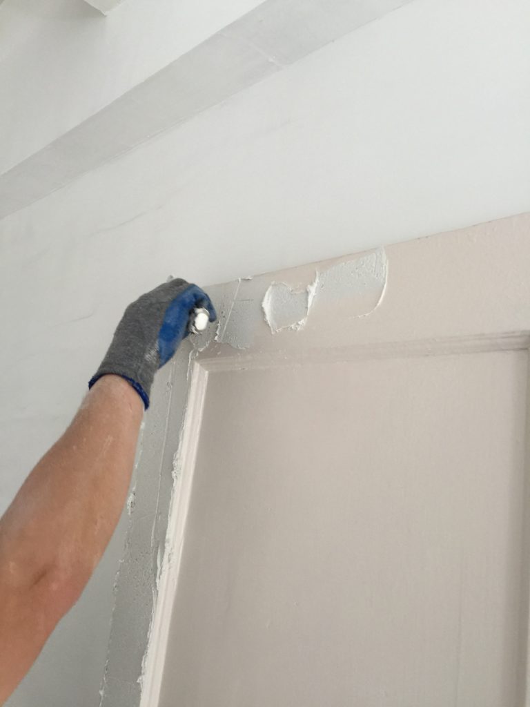 patching holes in a wall