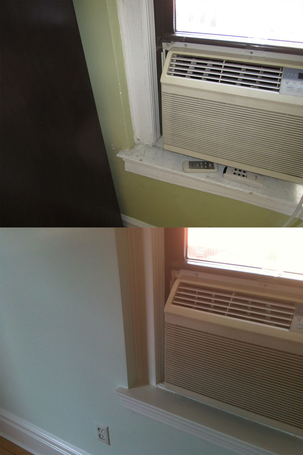 Window casement before and after