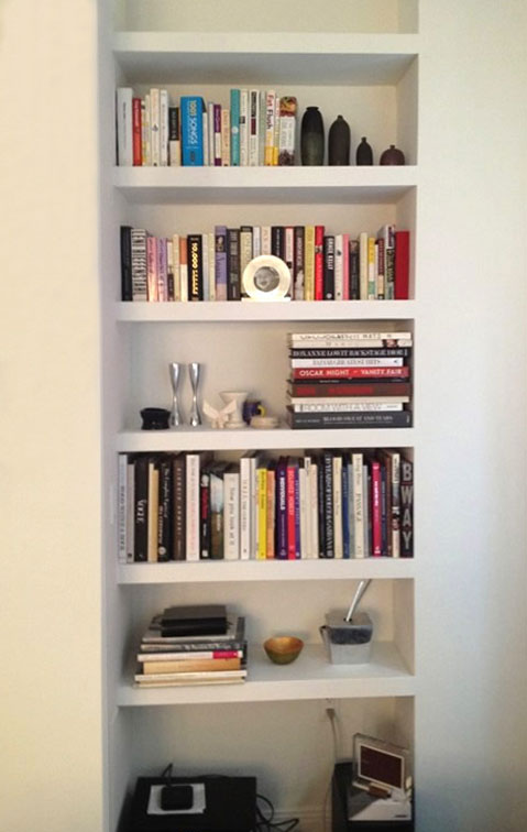 built in book cases on