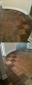 parquet floor before and after