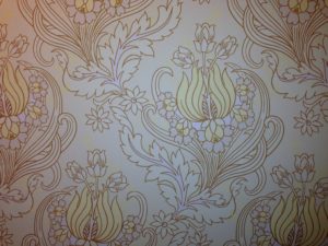 hand-painted wallpaper floral pattern