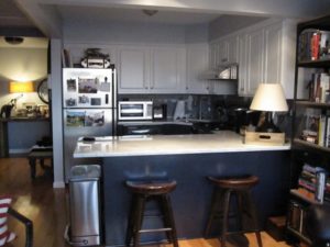 Repainted cabinets in a LIC apartment