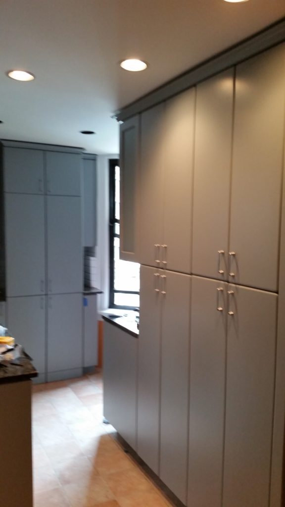 Repainted cabinets in a NYC kitchen