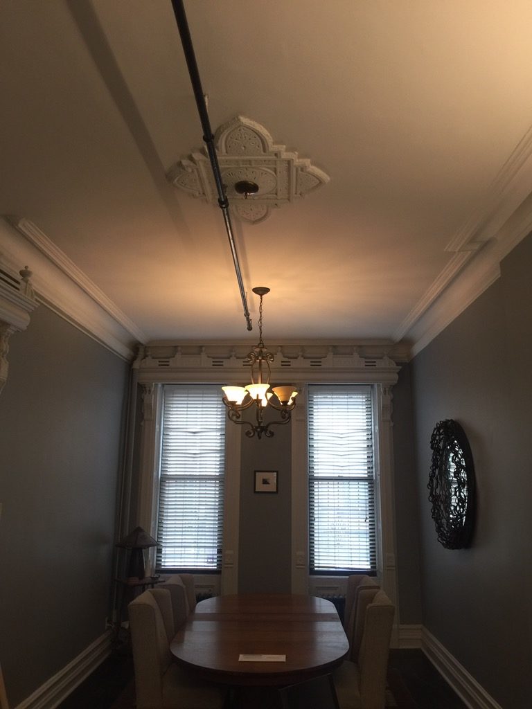 Ceiling paint job of a New York City apartment