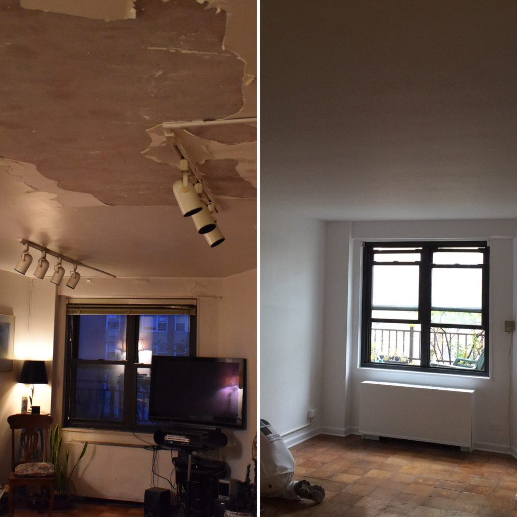 nyc plaster ceiling repair before and after