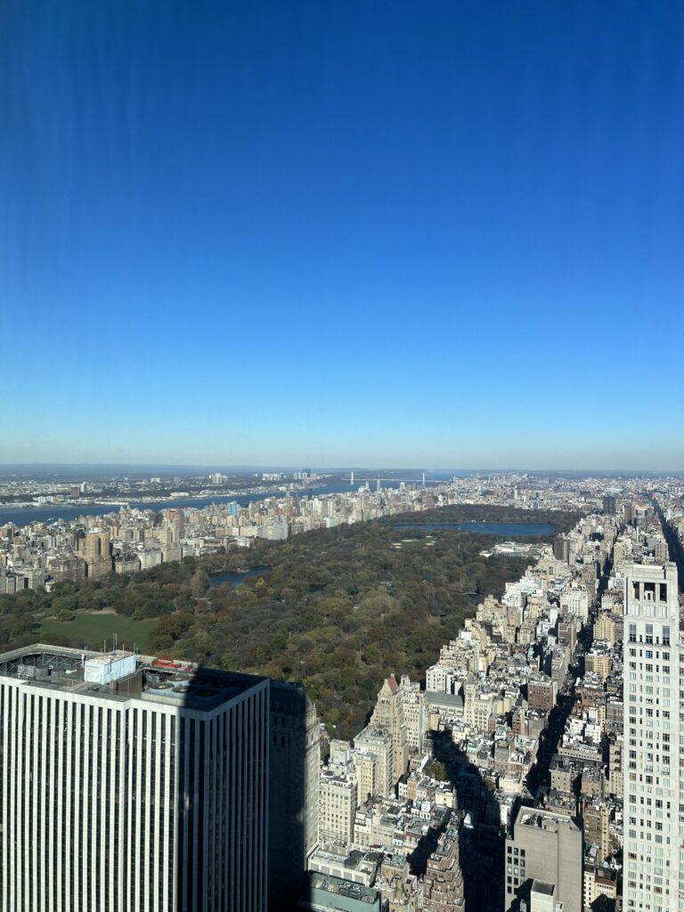 View out the window of an apartment in Manhattan overlooking Central Park