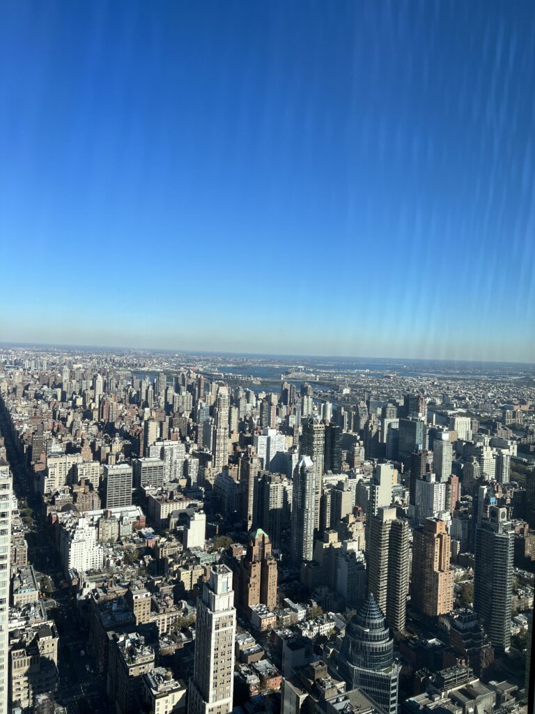 Manhattan skyline from above