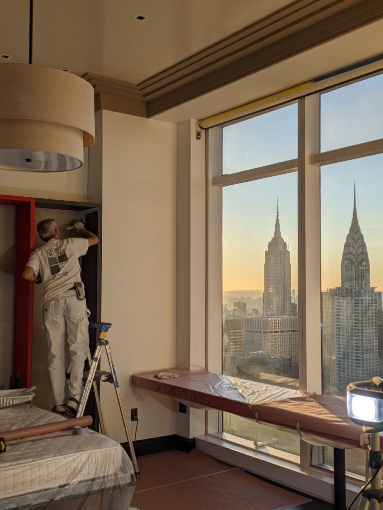 A New York City apartment looking out onto the Empire State Building