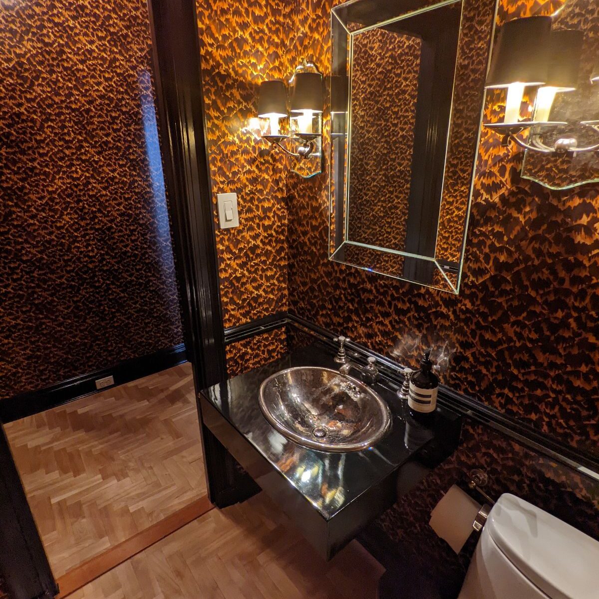 78b30c81-4838-479f-86ef-5598eb1a32ed (1) leopard print wallpaper in a NYC apartment bathroom